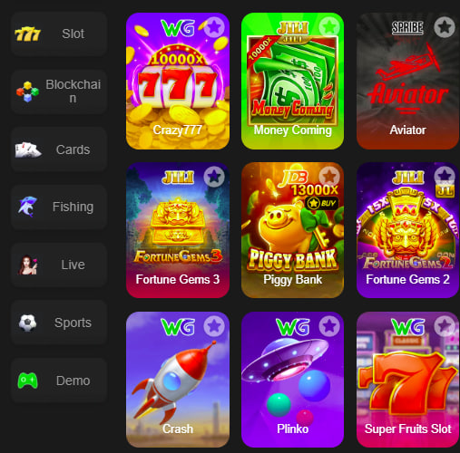 Main screen of Rumi Slots game page for PK players
